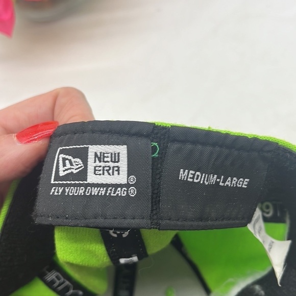 Taylor Made New Era Neon Green Hat Black Logo Hat Size Medium Large HT4664 - Picture 10 of 10